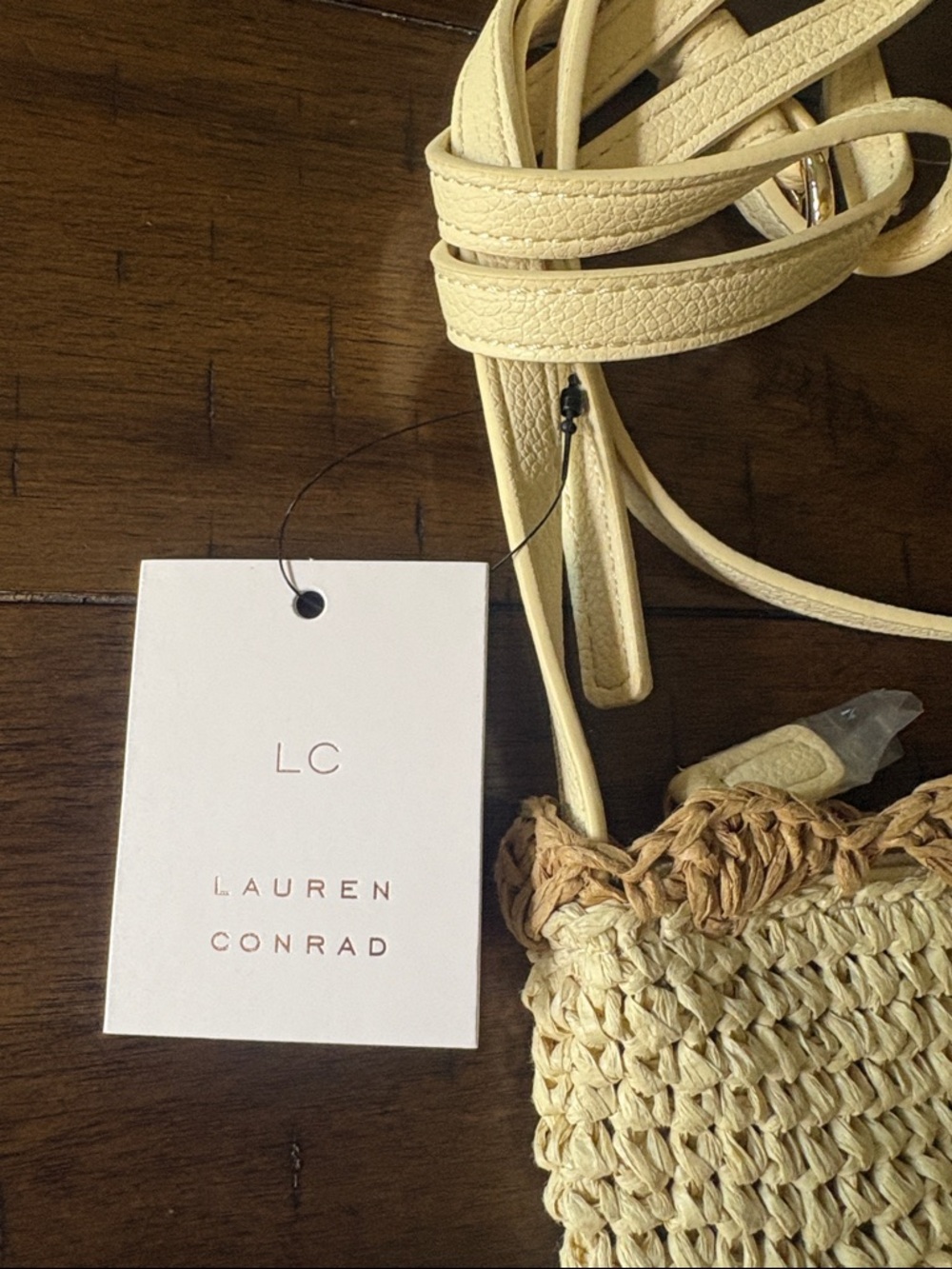 LC Lauren Conrad Summer straw zip crossbody bag NWT - Picture 2 of 3